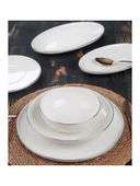 Acar XTL5541 Silver Detaylı Beyaz Porselen Yemek Takımı 27 Parça - 1