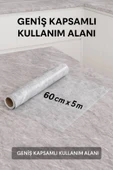 Gri Mermer Desenli Kendinden Yapışkanlı Su Geçirmez Tezgah Kaplama Folyo – Parlak Yüzey 60x500 CM - 6