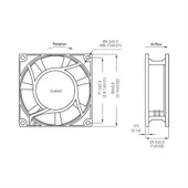Plastim 80x80x25mm 220V AC Bilezikli Aksiyel Fan - PF8025B thumbnail 5