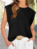 MDB Kadın Kısa Kollu Bisiklet Yaka Viskon Bluz thumbnail 1