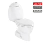 Creavit Çocuk Alttan Çıkışlı Klozet + Rezervuar + İç Takım + Çocuk Klozet Kapağı 4 'lü Set - 1