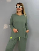 MDB Kadın Iki Iplik Viskon Pamuk Kumaş Arma Detaylı Ikili Takım thumbnail 2