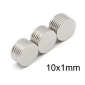 50 Adet 10x1mm Yuvarlak Neodyum Mıknatıs Güçlü Dayanıklı Magnet Nikel Kaplama - 1