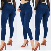 MDB Yüksek Bel Likralı Jean Pantolon 90 Cm thumbnail 1