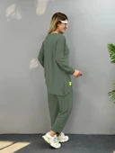 MDB Kadın Iki Iplik Viskon Pamuk Kumaş Arma Detaylı Ikili Takım thumbnail 4