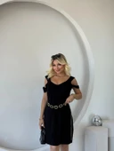 MDB Kadın Askılı oğuk Omuz Detaylı odal Elbise thumbnail 4