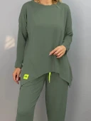 MDB Kadın Iki Iplik Viskon Pamuk Kumaş Arma Detaylı Ikili Takım thumbnail 3