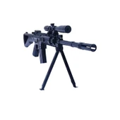 Prestij Lazerli Keskin Nişancı Oyuncak Tüfek Gerçek Görünümlü Ayaklı Dipçikli Şarjörlü Boncuk Atan Sniper Tabanca - 4