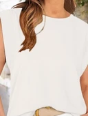 MDB Kadın Kısa Kollu Bisiklet Yaka Viskon Bluz thumbnail 2