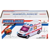 Xtoys Sos Sesli ve 3D Işıklı Çarp Dön Pilli Ambulans - 4
