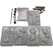 Farbu Oyuncak Alçı Kalıbı Boyama Eğitici El Beceri Oyun Seti thumbnail 4