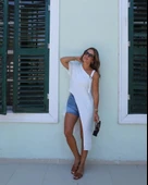 MDB Kadın Tek Omuzu Açık Askılı Asimetrik Kesim Detaylı Bluz thumbnail 2