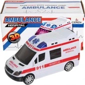 Xtoys Sos Sesli ve 3D Işıklı Çarp Dön Pilli Ambulans - 3
