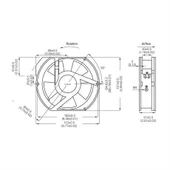 Plastim 172x150x50mm 220V AC Rulmanlı Aksiyel Fan - PF17250R thumbnail 5