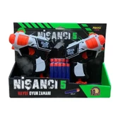 Nerf Sünger Mermi Dart Atan Çift Tabancalı 10 Dartlı Nişancı Oyuncak Tabanca - Nerf Nişancı 5 - 2