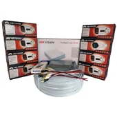 Hikvision 8’li Full HD Güvenlik Kamerası Seti Renkli Gece Görüşlü, Olay Anında Bildirim thumbnail 1