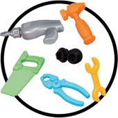 Dede Tezgahlı 33 Parça İnşaat Temalı Teknik Tamir Seti – 5-7 Yaş Erkek Çocuklar İçin, Turuncu, CE Belgeli thumbnail 2