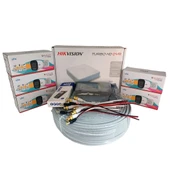 Hikvision 5’li Full HD Güvenlik Kamerası Seti Renkli Gece Görüşlü, Mikrofonlu, Olay Anında Bildirim thumbnail 1