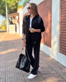 MDB Kadın Iki Iplik Kumaş Pul Ve Fermuar Detaylı Ikili Takım thumbnail 4