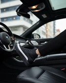 ET0811 Yüksek Taban Siyah Paraşüt Kumaş Beyaz Cilt Detaylı Yarım Bilek Spor Bot thumbnail 4