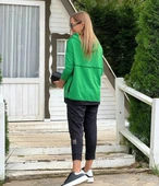 MDB Kadın Yeşil Kapşonlu Etek Ucu Detay Arma Ters Dikiş Gorunumlu Ikili Takım thumbnail 2