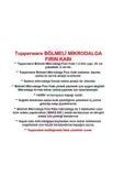 Tupperware Bölmeli Mikrodalga Fırın Isıtma Kabı 1.4 Lt Mikro Tabak YENİ RENK - 3