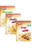 Dr. Oetker Dr.Oetker Pancake 134 g Waffle 210 g Krep 177 g 3 lü Set - 1