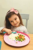 mycey Beslenme Seti(Vakumlu Tabak + Paslanmaz Çelik Çatal Kaşık Seti ) - 5
