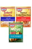 Dr. Oetker Dr.Oetker İnstant Kuru Maya 3 lü Poşet Vanilin 15 li Paket Hamur Kabartma Toz 15 li Paket - 1
