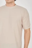 MDB Unisex Jakar Kumaş Rahat Kol Thirt  Bej thumbnail 2