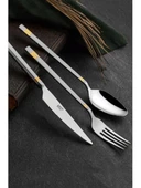 Avcı AVC763 Duru Gold Detaylı Çatal Bıçak Kaşık Takımı 36 Parça thumbnail 2