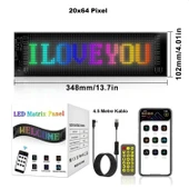HyMark 35x10cm Programlanabilir LED Matrix Kayan Yazı 20x64 Pixel Emoji Tabela Araba Bluetooth APP Kontrol thumbnail 13