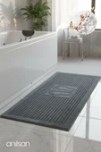 Zivra Antrasit Ayak Havlusu - 60x130Cm, 690Gr, %100 Pamuk, Spa Ve Otel Banyo Paspası, Günlük Kullanıma - 1
