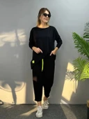 MDB Kadın Iki Iplik Viskon Pamuk Kumaş Arma Detaylı Ikili Takım thumbnail 1