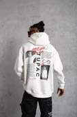 MDB Erkek Ön Arka Baskılı Kapşonlu weat  Beyaz thumbnail 4