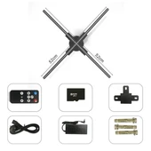 Hello Z7H 3D Hologram Fan - Holografik Video Görüntü Projektörü 52 Cm (Uzaktan Kumanda - Wifi - Telefon APP) - 4