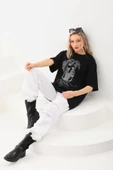 MDB Unisex Taş Desenli Oversize Thirt  iyah thumbnail 3