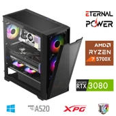 ETERNAL POWER RYZEN 7 5700X 32G DDR4 1TB M.2 RTX3080 A520 M650W thumbnail 1