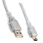 Powermaster USB 2.0 Şeffaf 3 Metre Mini 5 Pin Kablo - 1