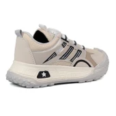 Kız Çocuk Bej Siyah Günlük Spor Ayakkabı | Rahat Yürüyüş ve Koşu Sneaker - Şık ve Dayanıklı Tasarım thumbnail 5