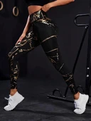 MDB Kadın Yüksek Bel Desenli Spor Tayt thumbnail 5