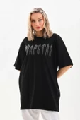 MDB Unisex Taş Desenli Oversize Thirt  iyah thumbnail 3