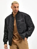 MDB Unisex Uzun Kol Baskılı Bomber Ceket  iyah thumbnail 1