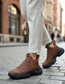 ET0401 Bağcıksız Rahat Yüksek Taban Taba Erkek Spor Yarım Bilek Bot thumbnail 1