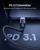 UGREEN USB-C to USB-C 240W PD Hızlı Şarj Kablosu, Uzay Girişi, 1m, 45067 - 4