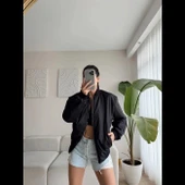 MDB Unisex İçi Astarlı Düz Bomber Ceket  iyah thumbnail 2