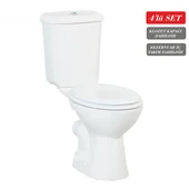 Creavit Pitta Arkadan Çıkışlı Klozet + Rezervuar + İç Takım + Çınar TP Yavaş Kapanan Kapak 4 'lü Set - 1