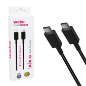 Weko Wk-26526 Type-C To Type-C 1 Metre 5A Siyah Şarj Kablosu - 1
