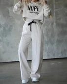 MDB Kadın Uzun Kollu Nope Baskılı Beli Ribanalı Ikili Takım thumbnail 4