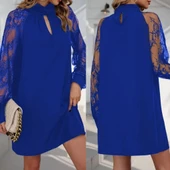 MDB Kadın Uzun Kollu Damla Detaylı Sandy Mini Elbise thumbnail 3